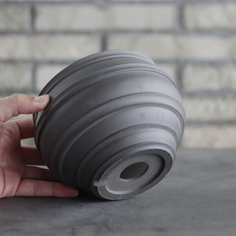 takero pot / ヤキシメ クロ (4.5号)   no.208-5