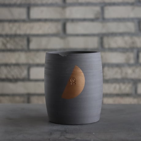 N/OH / コロ鉢 / rich black＋Moon / M (4号)  no.222-78