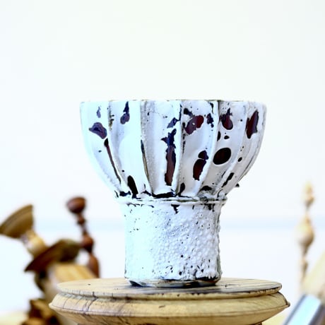 soso/礎礎 / Cylinder Bowl / White Bubbles     no.528/31