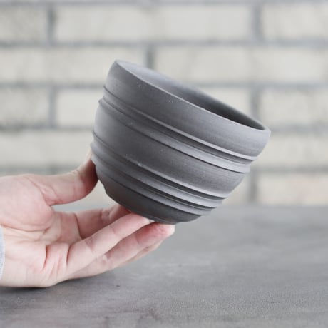 takero pot / ヤキシメ クロ (4号)   no.208-28