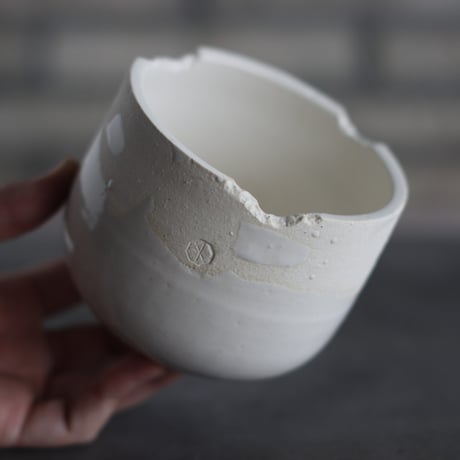 N/OH / コロ鉢-Strokes / White × White / SS (3.5号)  no.503-310