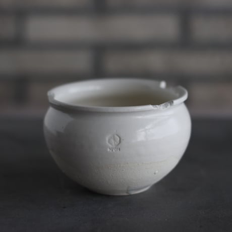 N/OH / コロ鉢-Strokes / White × White / SS (4号)  no.503-309