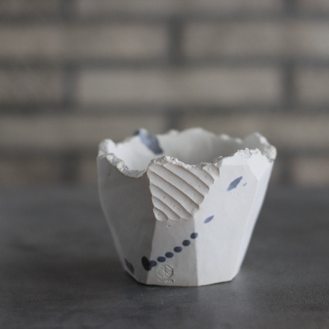 N/OH 澪標　Sサイズ　ホワイト N/OH / 澪標 / white ＋ dripping (呉須) / SS (3.5号)