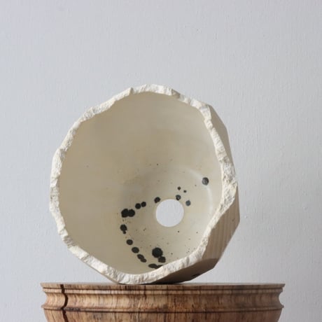 N/OH / 澪標 / matt white (dripping/呉須) / S (5号)  no.504-37