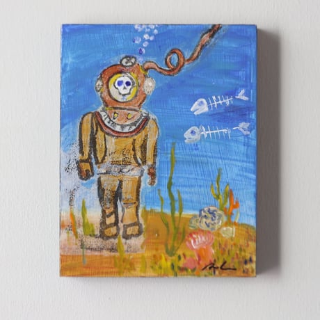 Andrew  Gemrich〝calavera″ アクリル絵画／humanity pot  no.1002D