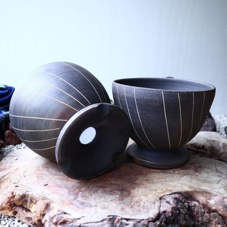 【A×T】by MENOSYAMA〝IZA〟B/W  Line  bowl L