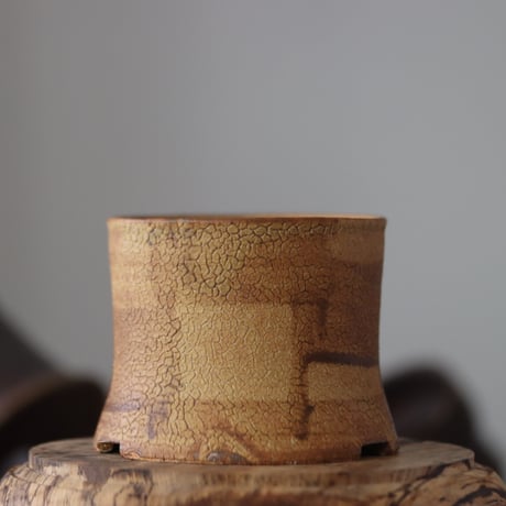 Masato Akutsu〝crack ocher″ / humanity pot    no.609-32