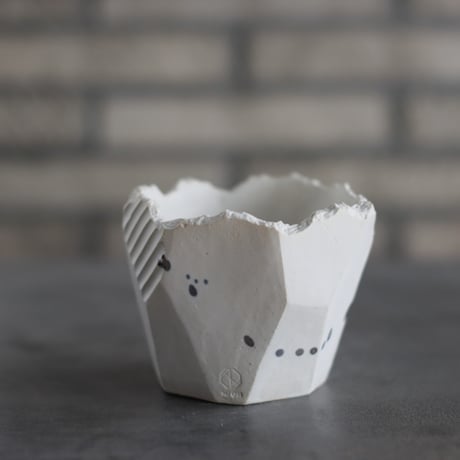 N/OH / 澪標 / white ＋ dripping (呉須) / SS (3.5号)  no.1109-429