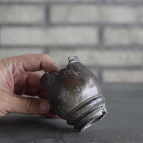 takero pot / mushikui / 炭化焼成 (2号)  no.531-112