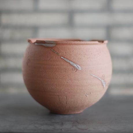 N/OH / コロ鉢 / Persimmon ＋ dripping / L (5.5号)  no.1102-41