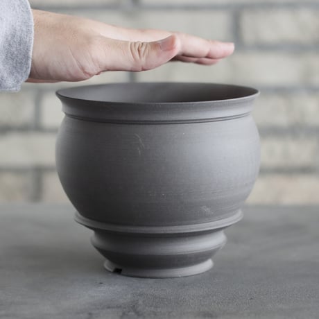 takero pot / ヤキシメ クロ (5号)   no.208-1