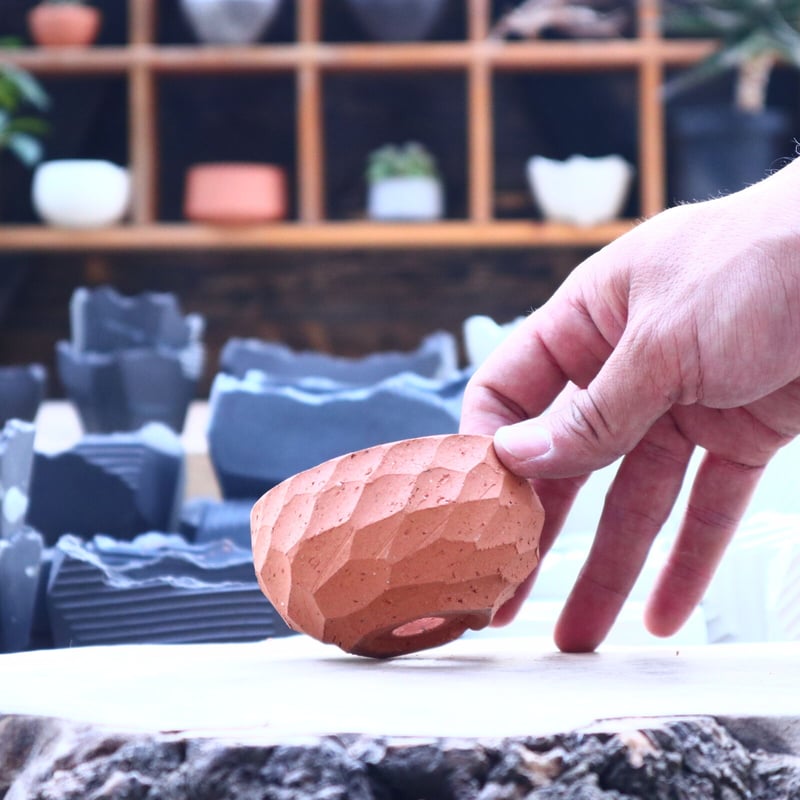N/OH コロ鉢 XS / persimmon no.40427 | 芽の巣山