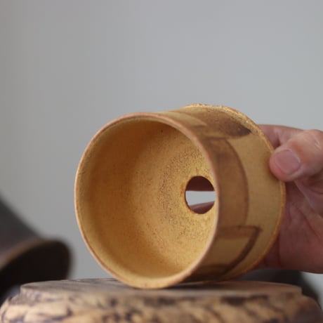 Masato Akutsu〝crack ocher″ / humanity pot    no.609-26