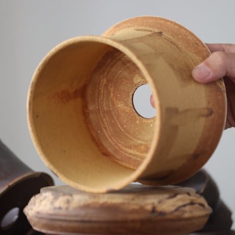 Masato Akutsu〝crack ocher″ / humanity pot    no.609-38