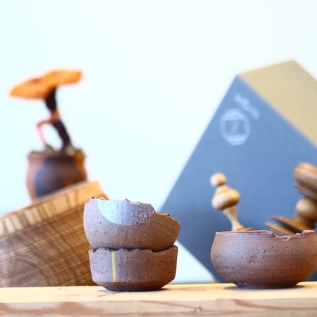 N/OH / コロ鉢 / Persimmon / 2号 / 3pieces Set (box付き)  no.121030