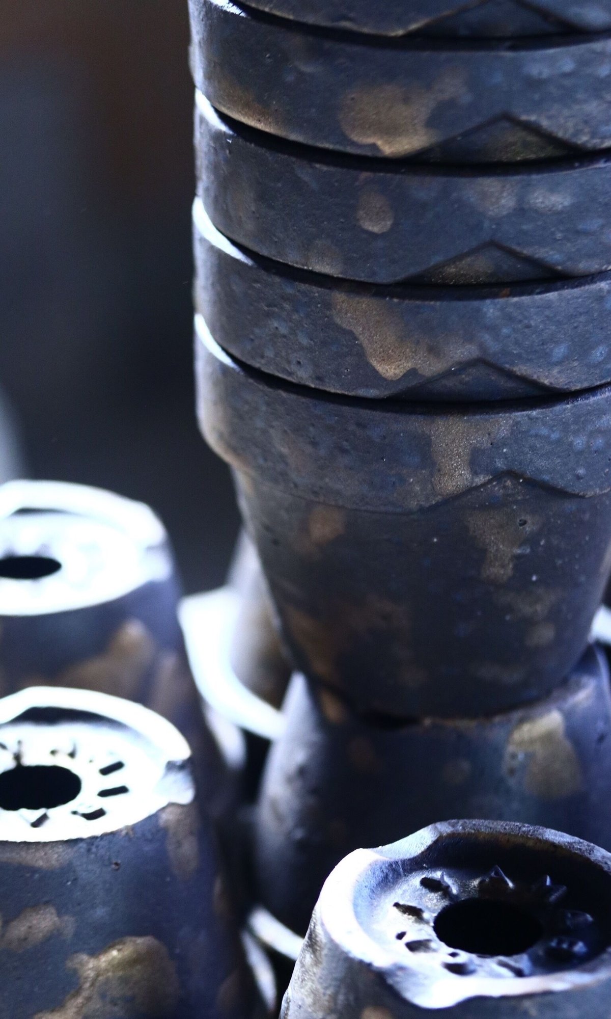 鉢・プランター TAKERO POT MASSES YAMABACHI YAMABACHI ver. takero pot / クロサビ / 3pieces | 芽の巣山