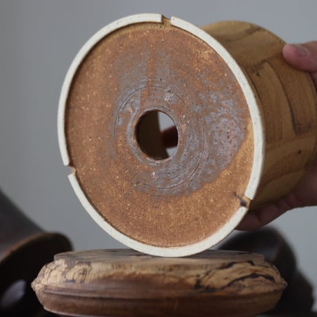 Masato Akutsu〝crack ocher″ / humanity pot    no.609-38