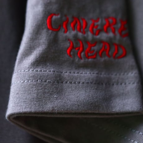 humanity×MENOSYAMA 【poorpatch T-shirt】CINEREAHEAD (チャコール) 予約販売