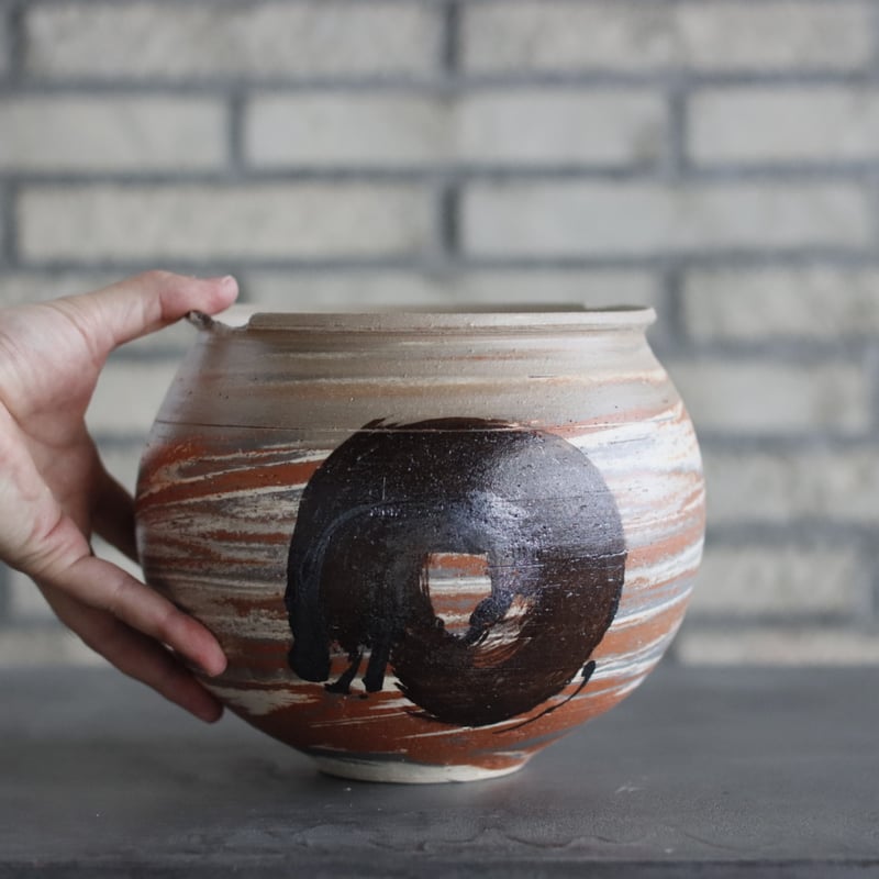 N/OH / コロ鉢 / MARBLE NOHBLE + Strokes / L (6.5号)