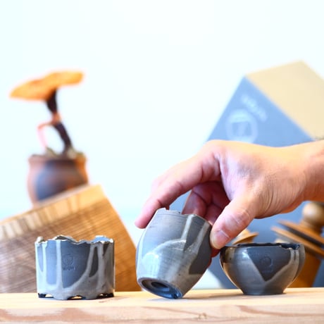 N/OH / コロ鉢 / RUNNY GREY / 2号 / 3pieces Set (box付き)   no.121009