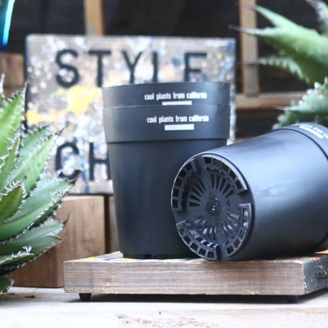 【Style of Chika】プラPOT 3個セット／Black／5号 〝cool plants from california”四角□   no.10378