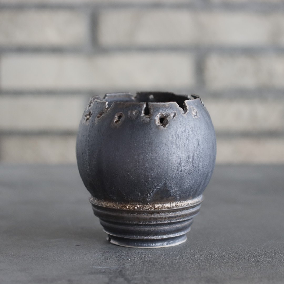 takero pot / mushikui / テツ (3号) no.531-16 | 芽の巣山