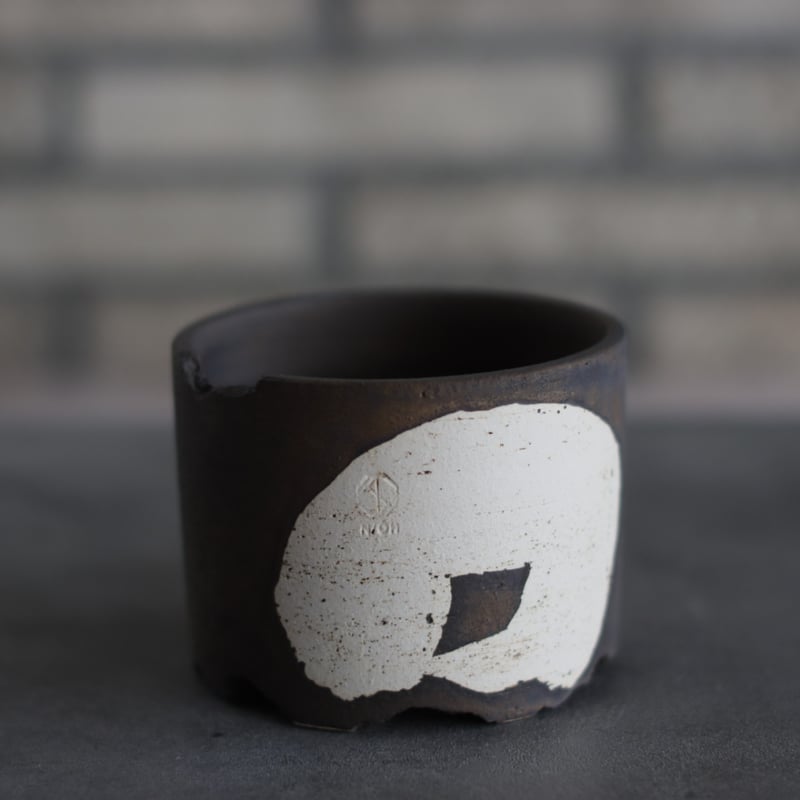 N/OH / コロ鉢-Strokes / Black × White / SS (3.5号)