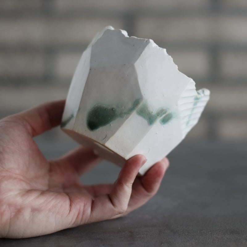 N/OH / 澪標 / white ＋ dripping (緑) / SS (3.5号) n