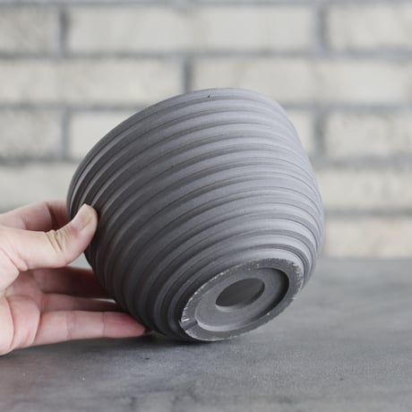 takero pot / ヤキシメ クロ (4.5号)   no.208-17