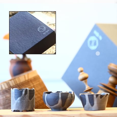 N/OH / コロ鉢 / RUNNY GREY / 2号 / 3pieces Set (box付き)   no.121006