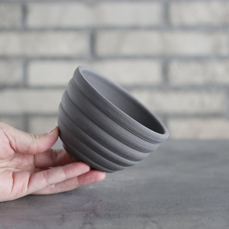 takero pot / ヤキシメ クロ (4号)   no.208-45