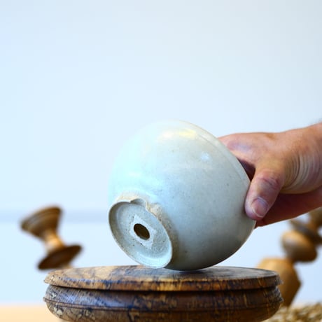 Masato Akutsu〝white glaze″ / humanity pot    no514-Am12
