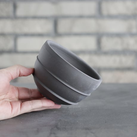 takero pot / ヤキシメ クロ (4号)   no.208-42
