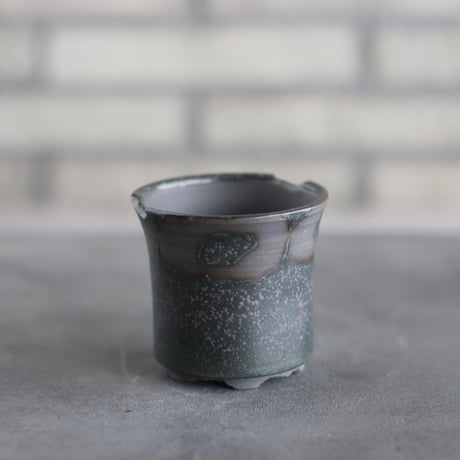 N/OH / コロ鉢-Strokes / Green × rich Black  / XS (2.5号)  no.503-303