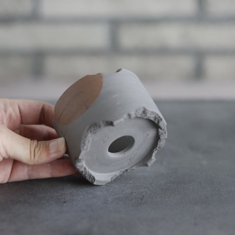 N/OH / コロ鉢 / smoky gray + Moon / XS (2.5号)   no.503-428