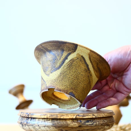 Masato Akutsu〝crack ocher″ / humanity pot    no514-Am9