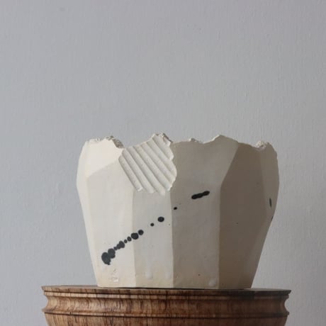 N/OH / 澪標 / matt white (dripping/呉須) / S (5号)  no.504-37