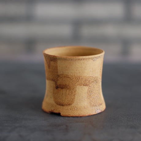 Masato Akutsu / crack ocher / humanity pot (2.5号)  no.824-28
