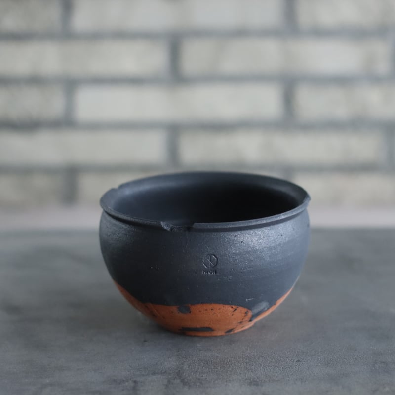 N/OH / コロ鉢-Strokes / Black × Persimmon / S (5号