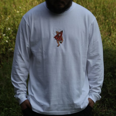 humanity×MENOSYAMA 【poorpatch T-shirt】long T-shirt / 唐傘小僧 (ホワイト) 予約販売