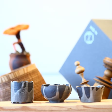 N/OH / コロ鉢 / RUNNY GREY / 2号 / 3pieces Set (box付き)   no.121006