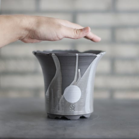 N/OH / ラン鉢 / RUNNY GREY ＋ Moon / S (5号)  no.1102-2