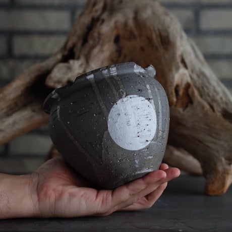 N/OH / コロ鉢 / RUNNY GREY+Moon / S (4.5号)  no.504-146