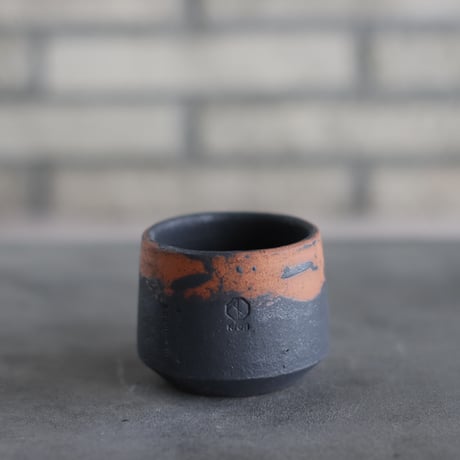 N/OH / コロ鉢-Strokes / Black × Persimmon  / XS (2.5号)   no.503-188
