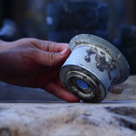 たけろうポット    シロサビ 　シリンダー(浅)　S　 no.221/S5