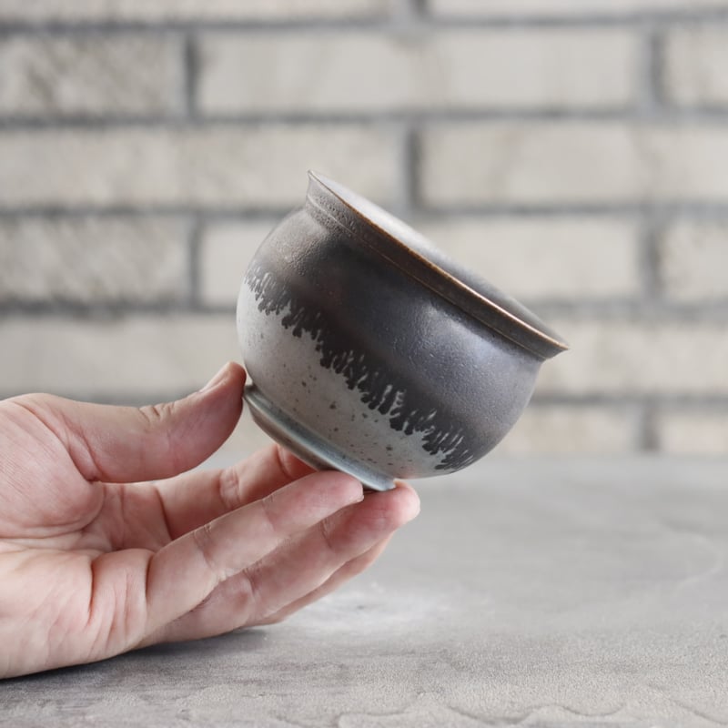 骨董品　匣鉢 春蘭錦鉢 古鉢写し 3．5寸 加茂黒 チャボ仕様 | 東洋蘭専門店