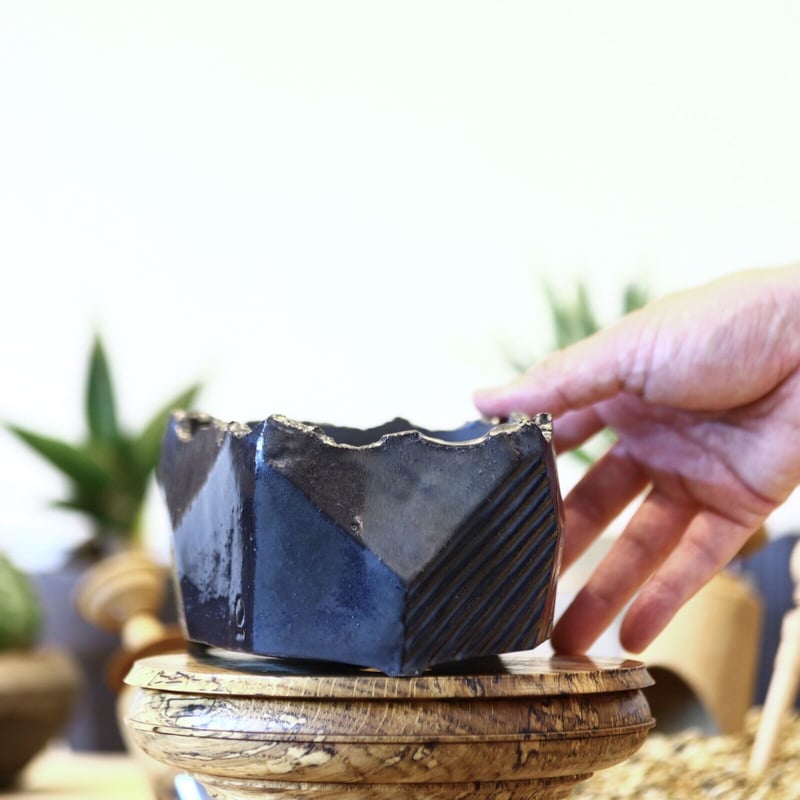 N/OH 澪標 盆栽鉢 / Black / M no.611-83 | 芽の巣山 N/OH 澪標 盆栽鉢 / Black / M no.611-83 | 芽の巣山