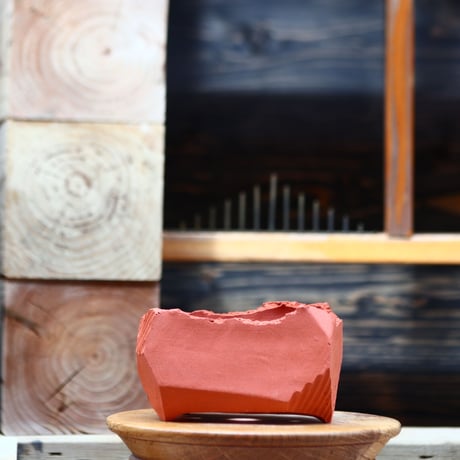 N/OH   澪標  盆栽鉢  SS  / persimmon  (お月様)   no.61340