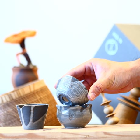 N/OH / コロ鉢 / RUNNY GREY / 2号 / 3pieces Set (box付き)   no.121005