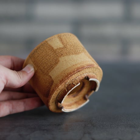 Masato Akutsu / crack ocher / humanity pot (2.5号)  no.824-32